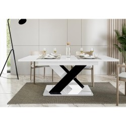 Bílý/černý lesklý salonní stůl | BeautySofa24.cz