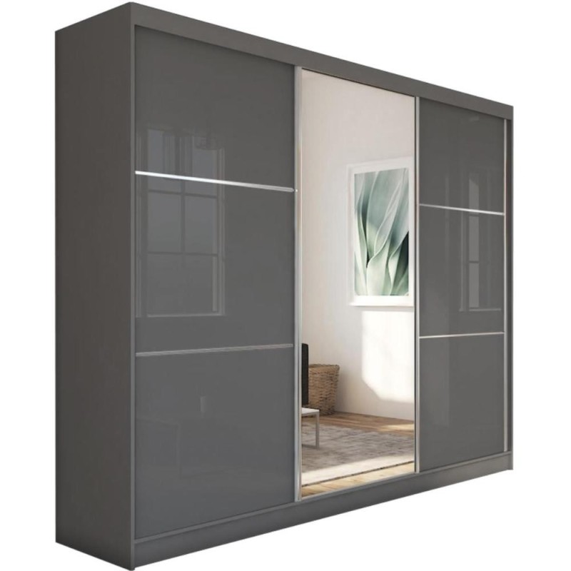 Posuvná skříň Viva II se zrcadlem a zásuvkami | Beautysofa24.cz