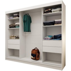 Posuvná skříň Viva II se zrcadlem a zásuvkami | Beautysofa24.cz