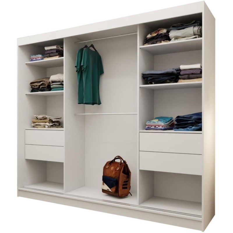 Posuvná skříň Viva II se zrcadlem a zásuvkami | Beautysofa24.cz