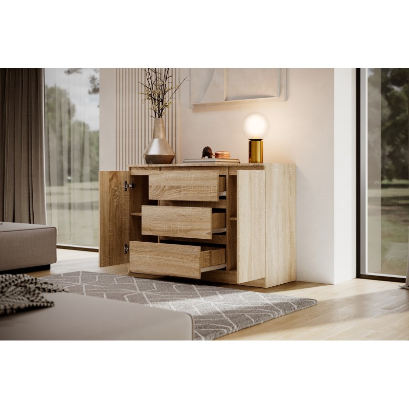 Dvoudveřová komoda se třemi zásuvkami LEMON | Beautysofa24.cz