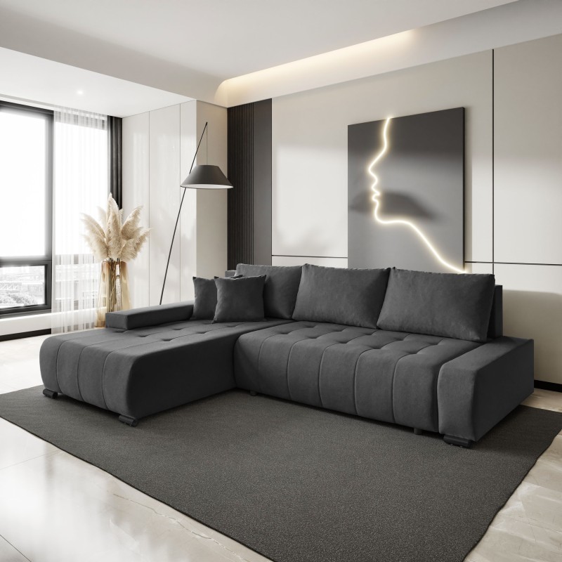 Rohová skříň s funkcí spaní DRACO L Barrel | BeautySofa24.cz