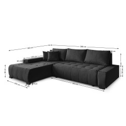 Rohová skříň s funkcí spaní DRACO L Barrel | BeautySofa24.cz