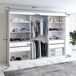 Zrcadlová posuvná skříň RAMOS II 200 cm
