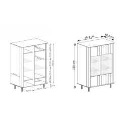 Moderní skleněná vitrína do obývacího pokoje NEVADA