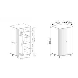 Dvoudveřová šatní skříň NEVADA - moderní design a praktický interiér