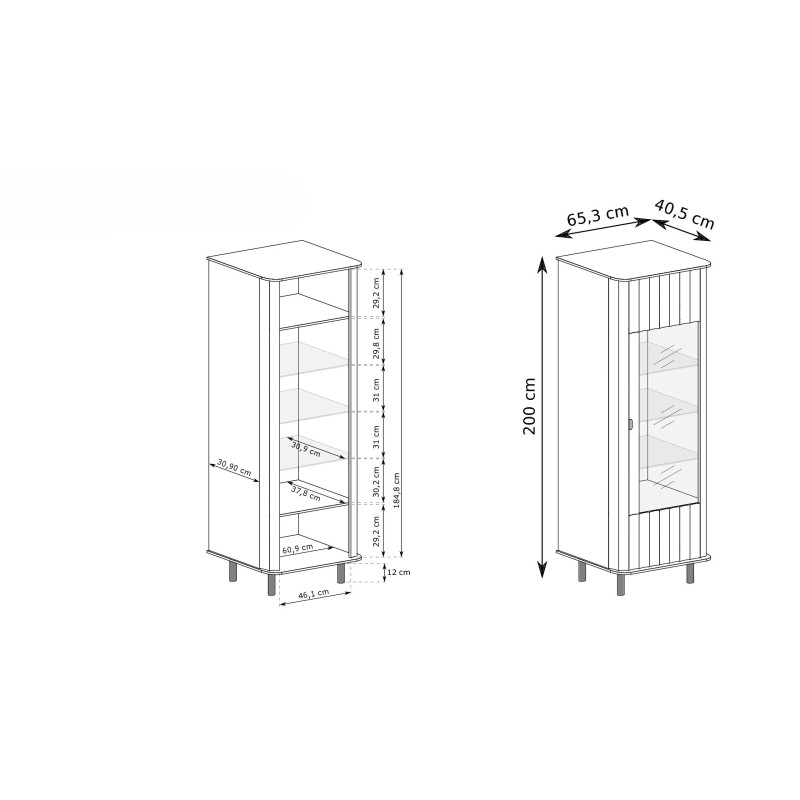 Vitrína NEVADA do obývacího pokoje - moderní styl a praktický úložný prostor