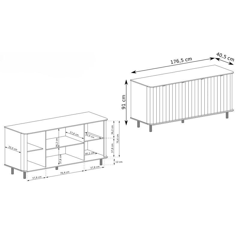 Komoda NEVADA - moderní a prostorná komoda se skříňkami