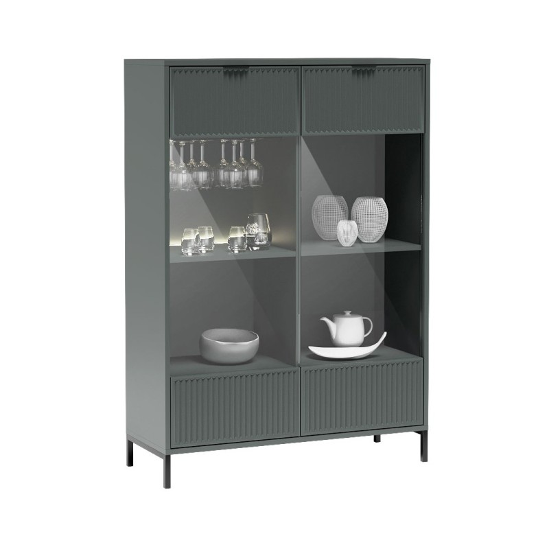 Dvoudveřová vitrína Linna s osvětlením LED