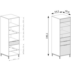 Jednodveřová vitrína Linna se sklem