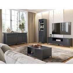 Moderní psací stůl Linna s drážkovaným čelem