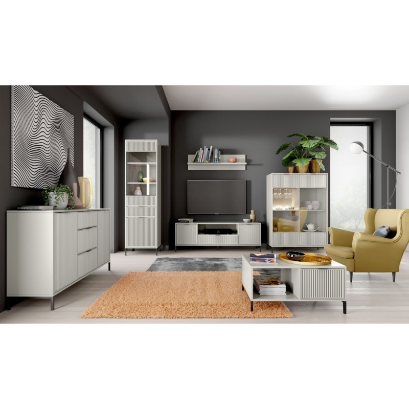 Moderní psací stůl Linna s drážkovaným čelem