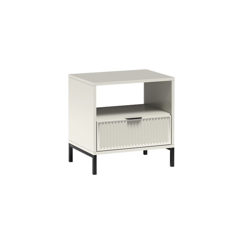 Noční stolek s drážkovaným čelem Linna