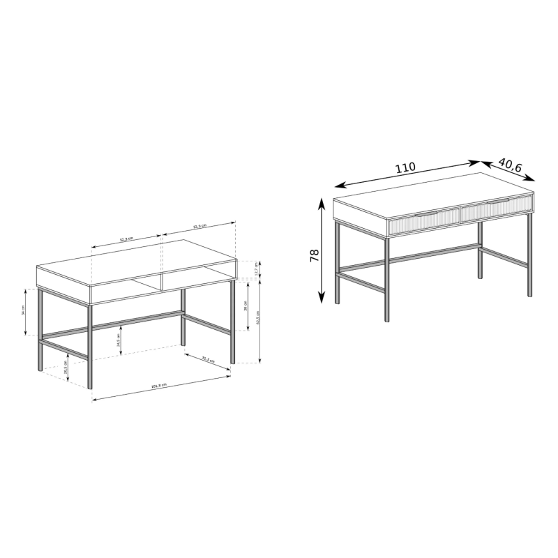 Moderní konzola s drážkovaným čelem Linna