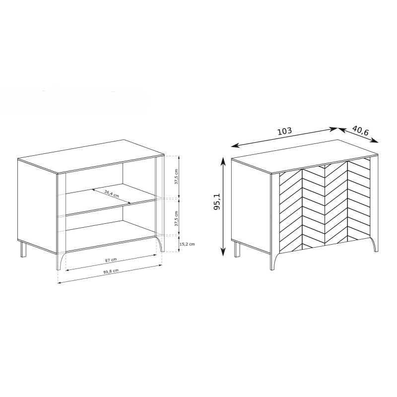 Dvoudveřová komoda Lume - styl a funkčnost