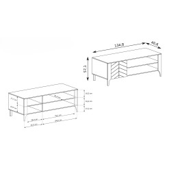Skříňka RTV LUME 135 cm - Moderní a funkční pro malé interiéry