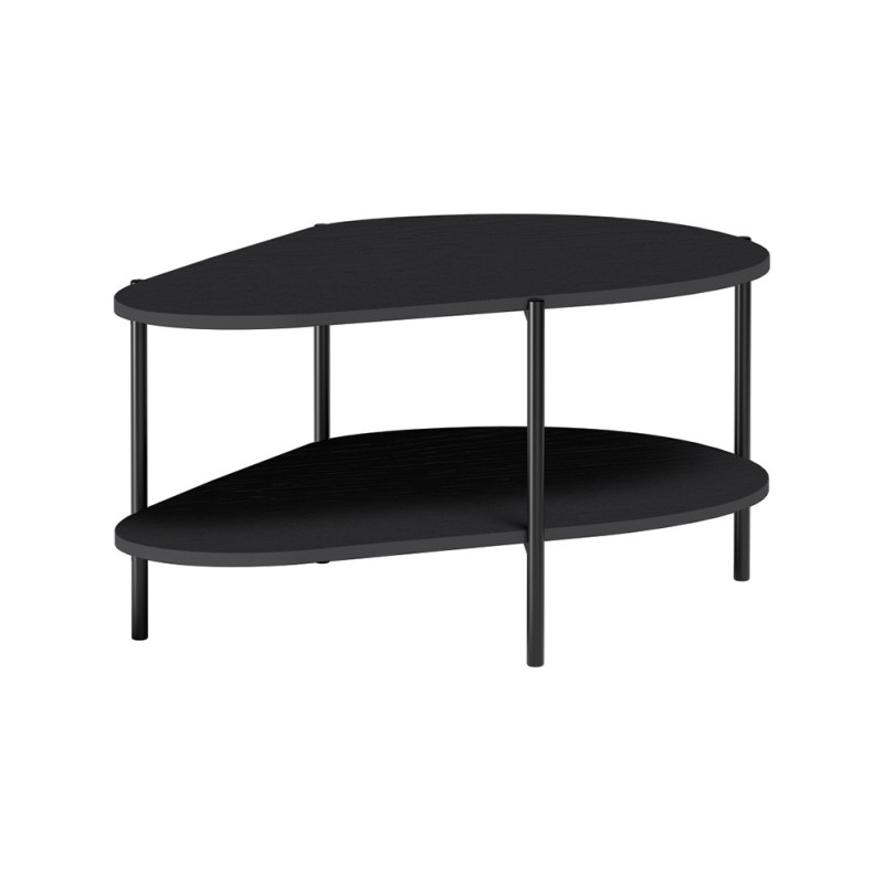 Moderní konferenční stolek - černý, dvoupatrový, designový konferenční stolek