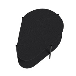 Moderní konferenční stolek - černý, dvoupatrový, designový konferenční stolek