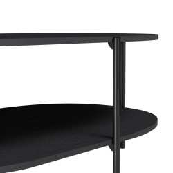 Moderní konferenční stolek - černý, dvoupatrový, designový konferenční stolek