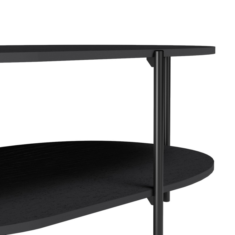 Moderní konferenční stolek - černý, dvoupatrový, designový konferenční stolek