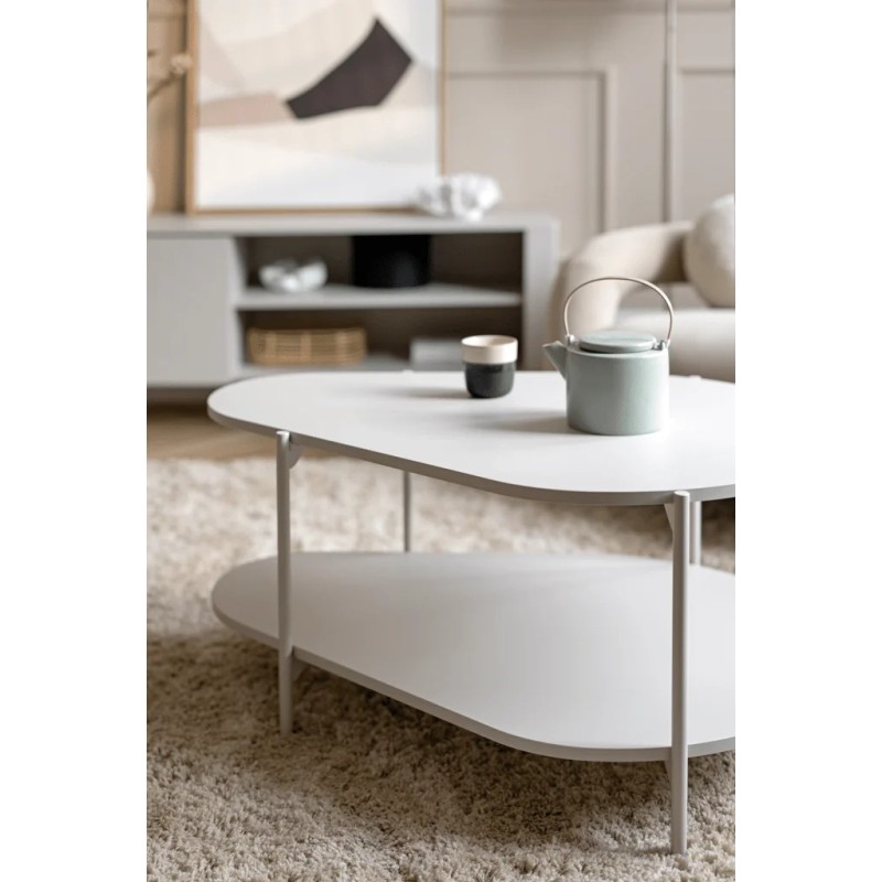 Moderní konferenční stolek - černý, dvoupatrový, designový konferenční stolek