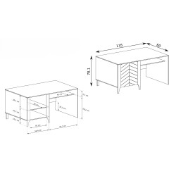 Moderní psací stůl s ozdobným čelem LUME - moderní a funkční