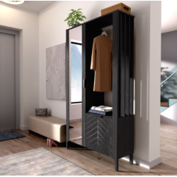 Šatní skříň LUME se zrcadlem a lamelami - moderní design