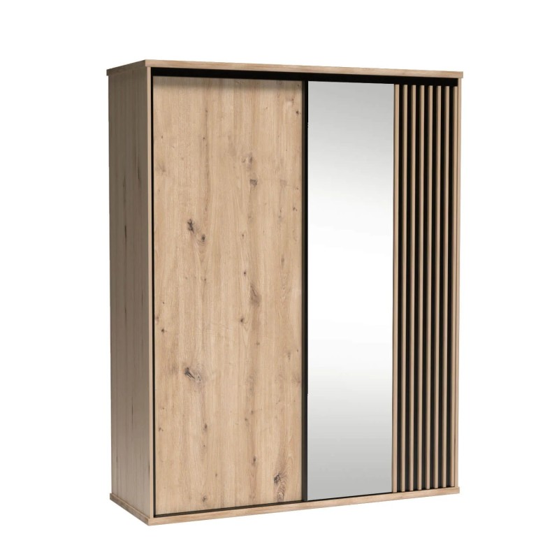 Posuvná skříň CAYA se zrcadlem a lamelami - 179 cm