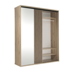 Posuvná skříň CAYA se zrcadlem a lamelami - 179 cm