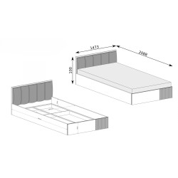 Moderní postel CAYA s úložným prostorem a rošty