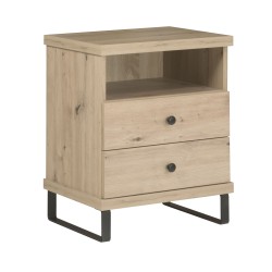Noční stolek CAYA - 2 zásuvky, police, moderní design