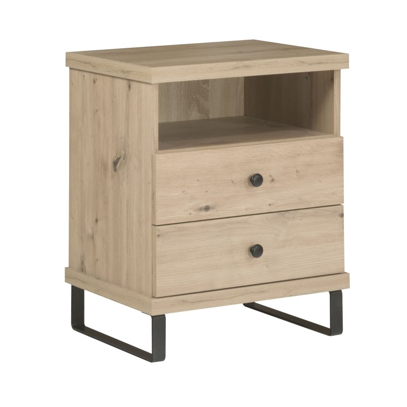 Noční stolek CAYA - 2 zásuvky, police, moderní design