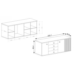 Moderní lamelová komoda CAYA Artisan dub