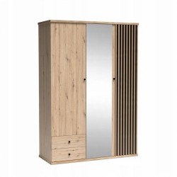 CAYA 150 cm velká šatní skříň se zásuvkami - dub Artisan