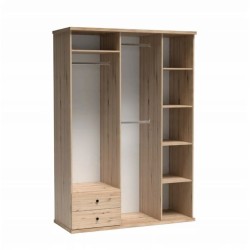 CAYA 150 cm velká šatní skříň se zásuvkami - dub Artisan