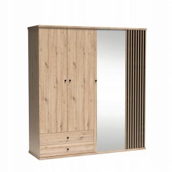 Velká šatní skříň se zásuvkami CAYA 200 cm - moderní půdní design