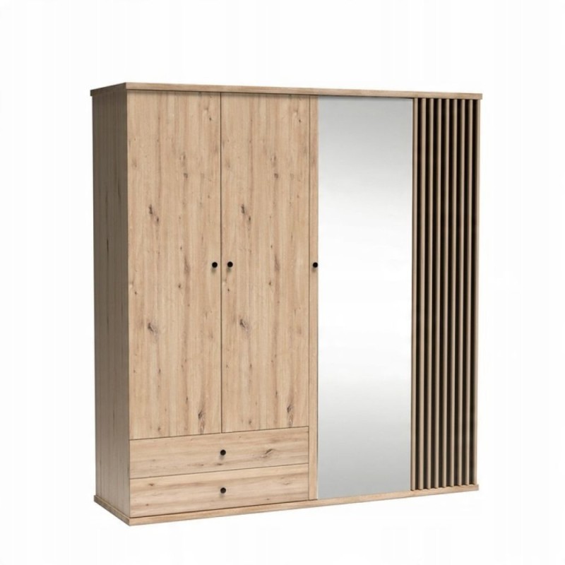 Velká šatní skříň se zásuvkami CAYA 200 cm - moderní půdní design