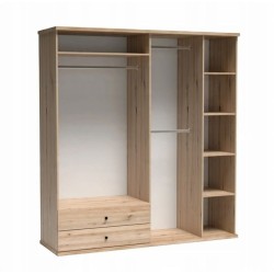 Velká šatní skříň se zásuvkami CAYA 200 cm - moderní půdní design