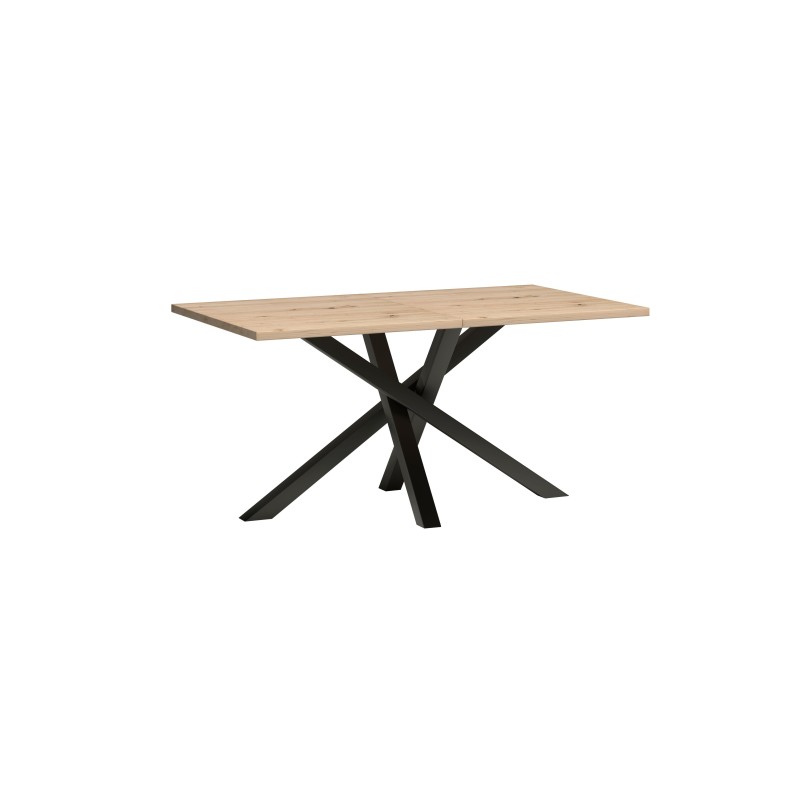 Moderní skládací stůl CAYA 160-260 cm - loftový design, kovové nohy