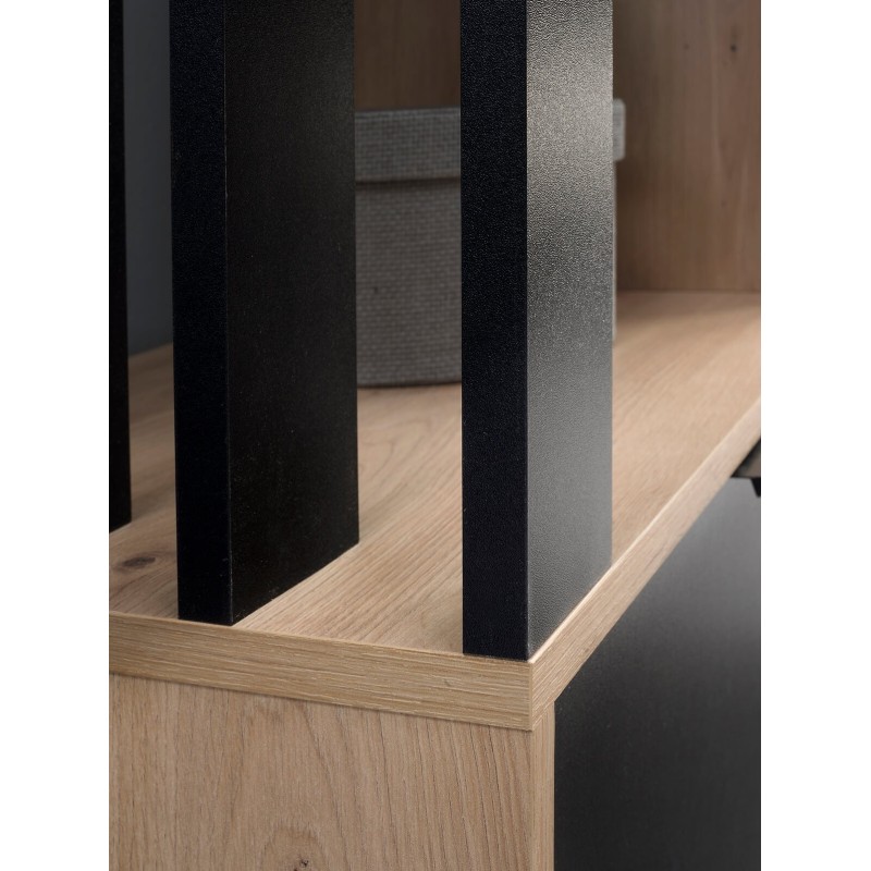 Šatní skříň se zrcadlem LIMO 100 cm - se sedákem nebo bez, v loftovém stylu