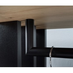 Šatní skříň se zrcadlem LIMO 100 cm - se sedákem nebo bez, v loftovém stylu