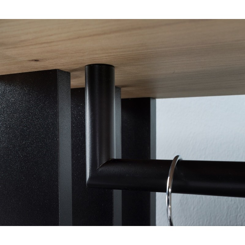 Šatní skříň se zrcadlem LIMO 100 cm - se sedákem nebo bez, v loftovém stylu