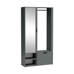 Šatní skříň se zrcadlem LIMO PLUS 100 cm - se sedákem nebo bez něj