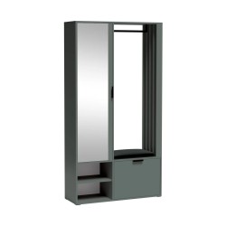 Šatní skříň se zrcadlem LIMO PLUS 100 cm - se sedákem nebo bez něj