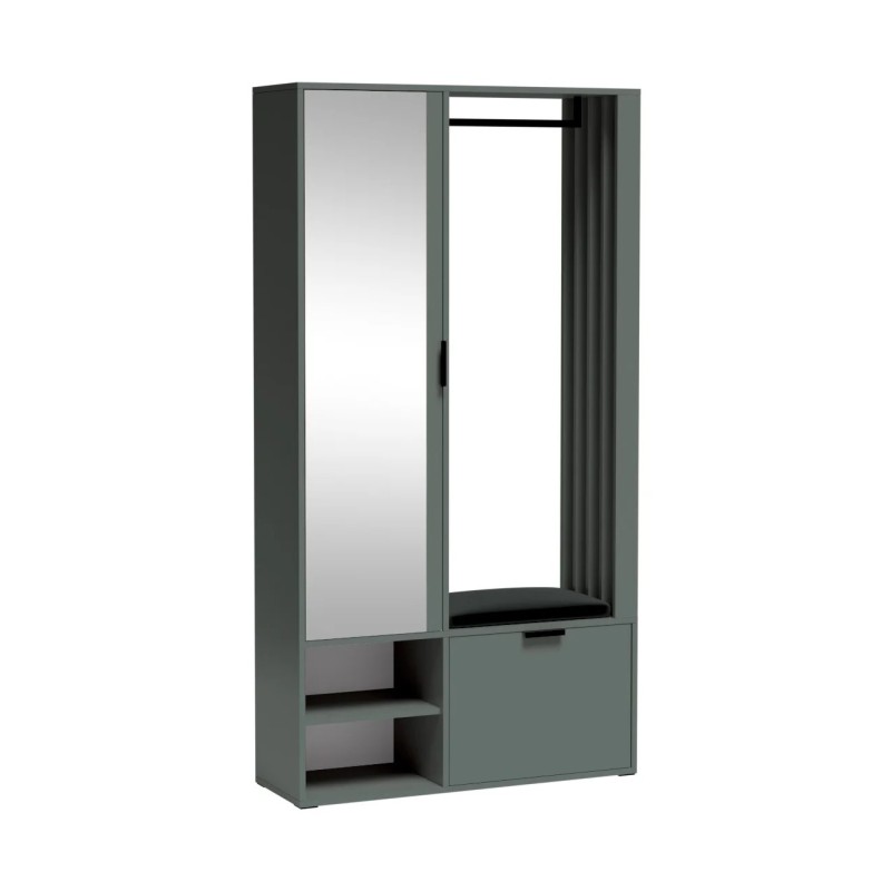 Šatní skříň se zrcadlem LIMO PLUS 100 cm - se sedákem nebo bez něj