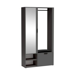 Šatní skříň se zrcadlem LIMO PLUS 100 cm - se sedákem nebo bez něj