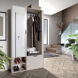 Šatní skříň se zrcadlem LIMO PLUS 100 cm - se sedákem nebo bez něj