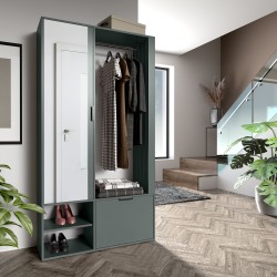 Šatní skříň se zrcadlem LIMO PLUS 100 cm - se sedákem nebo bez něj