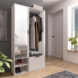 Šatní skříň se zrcadlem LIMO PLUS 100 cm - se sedákem nebo bez něj