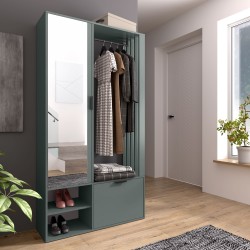 Šatní skříň se zrcadlem LIMO PLUS 100 cm - se sedákem nebo bez něj